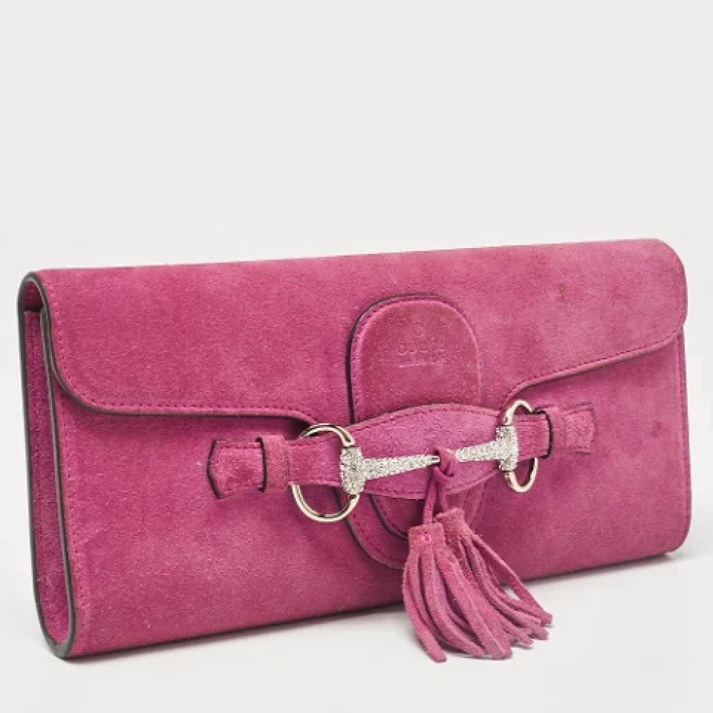Gucci Vintage Pre-owned Suede clutches Pink Dames
