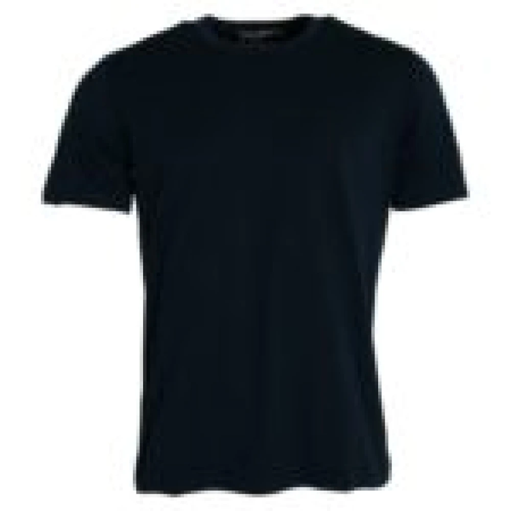 Dolce & Gabbana Navy Blauw Katoenen T-shirt met Ronde Hals en Korte Mouwen Blue Heren