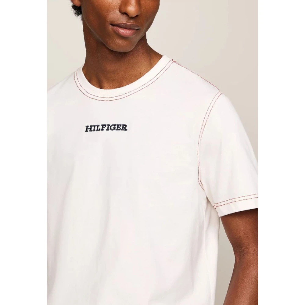 Tommy Hilfiger Heren Monotype Stitching Tee Beige Heren