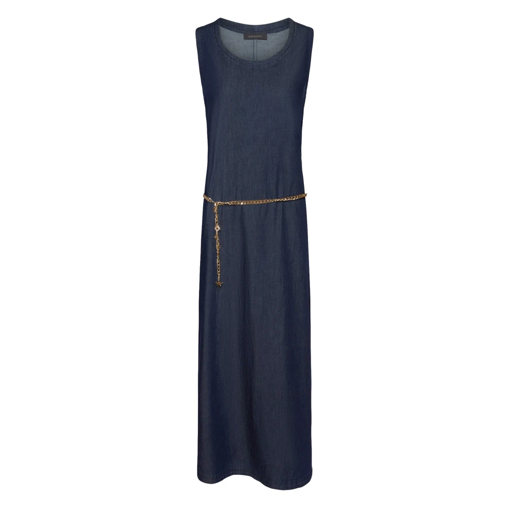 Elena Mirò Vrouw Blauw Kleedjes Dames, L, Tank Dress