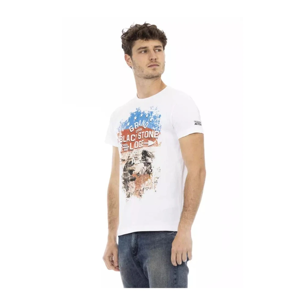 Trussardi Men's White T-Shirts, 2XL, Grand Canyon Graphic Tee For