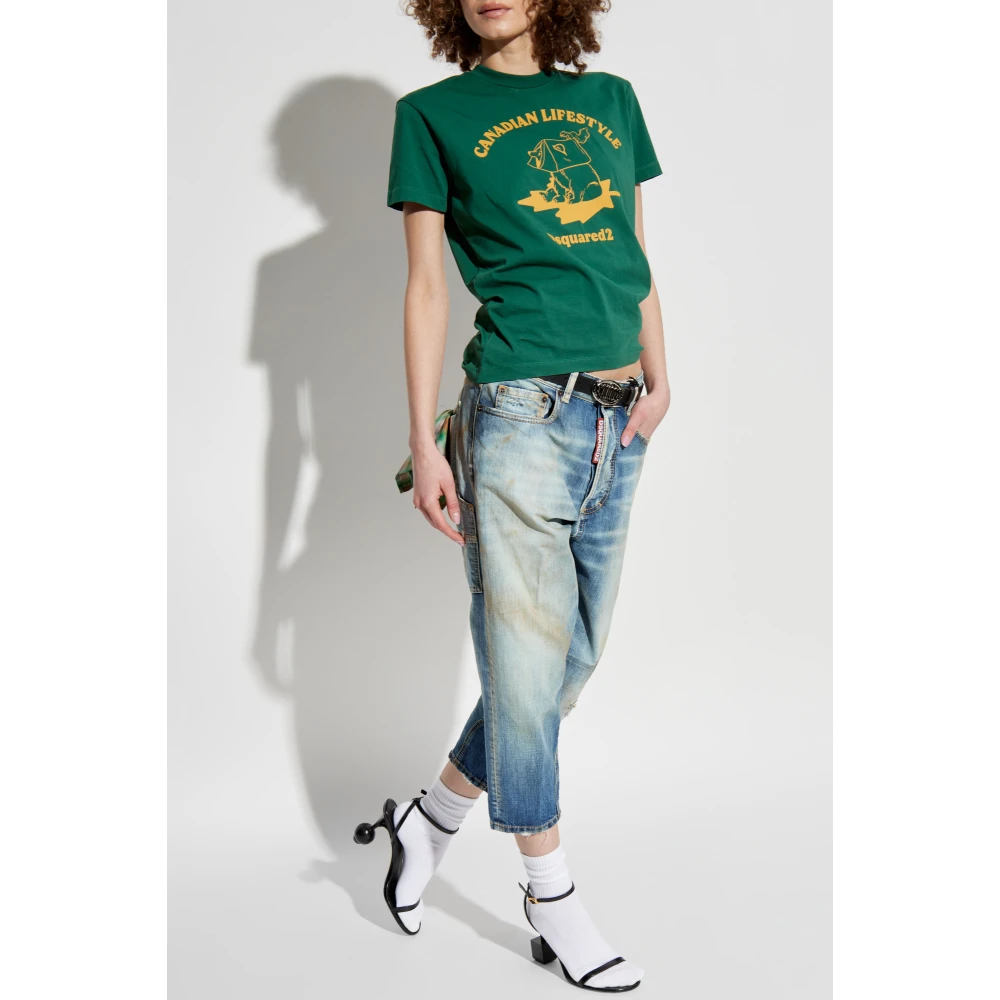 Dsquared2 T-shirt met print Green Dames