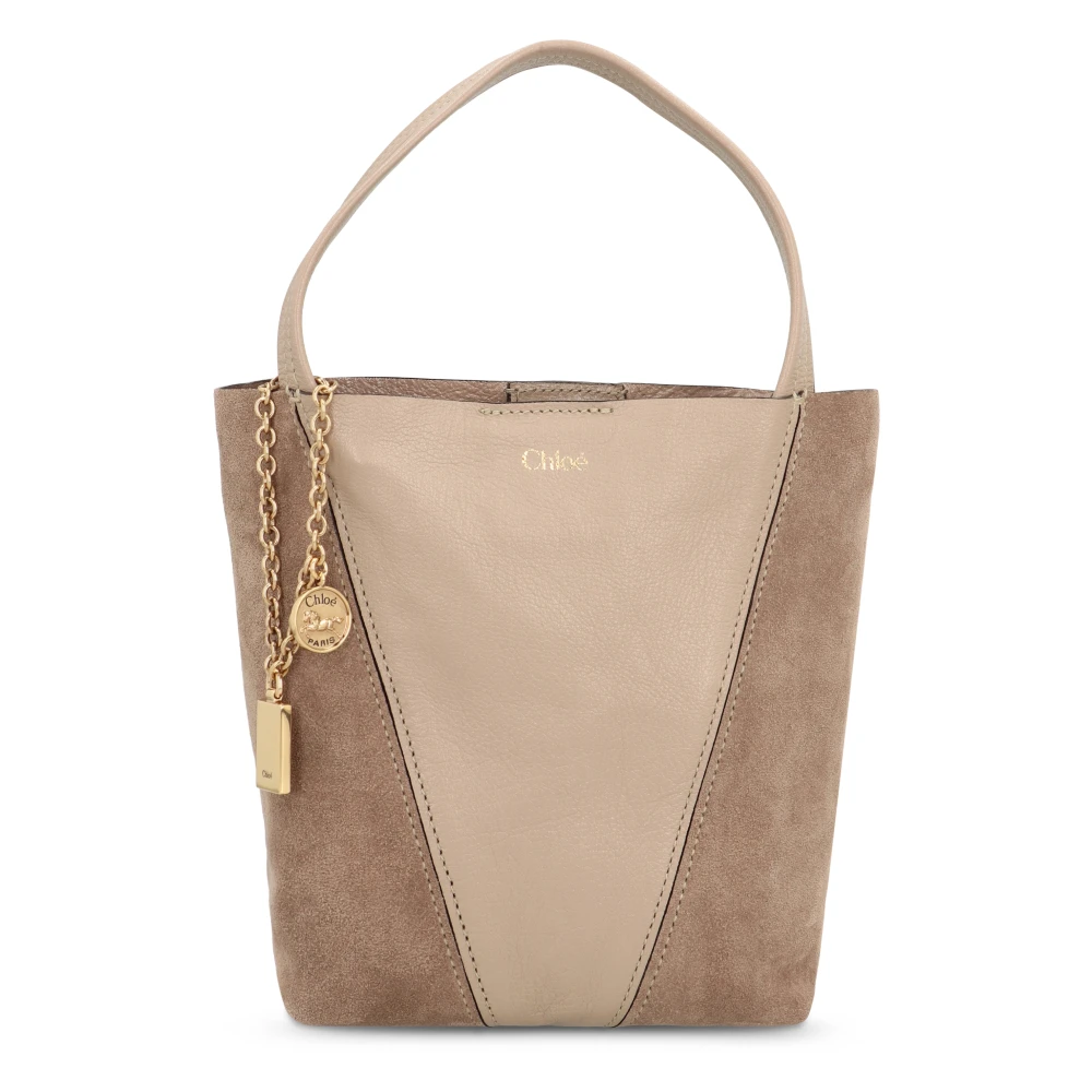 Chloé, Tote Bags, female, Brown, Size: ONE SIZE Small Spin Tote