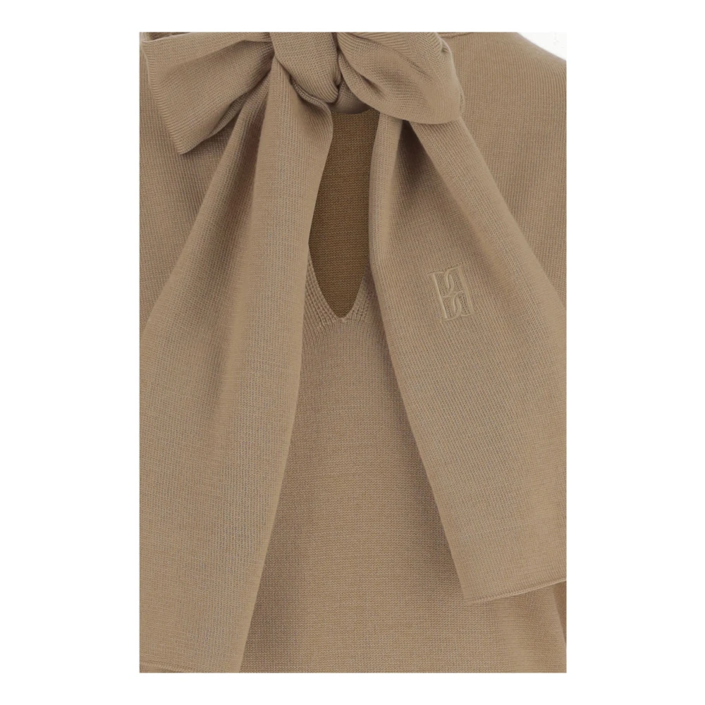 By Malene Birger Wollen V-hals Trui met Sjaal By Herenne Birger Beige Dames