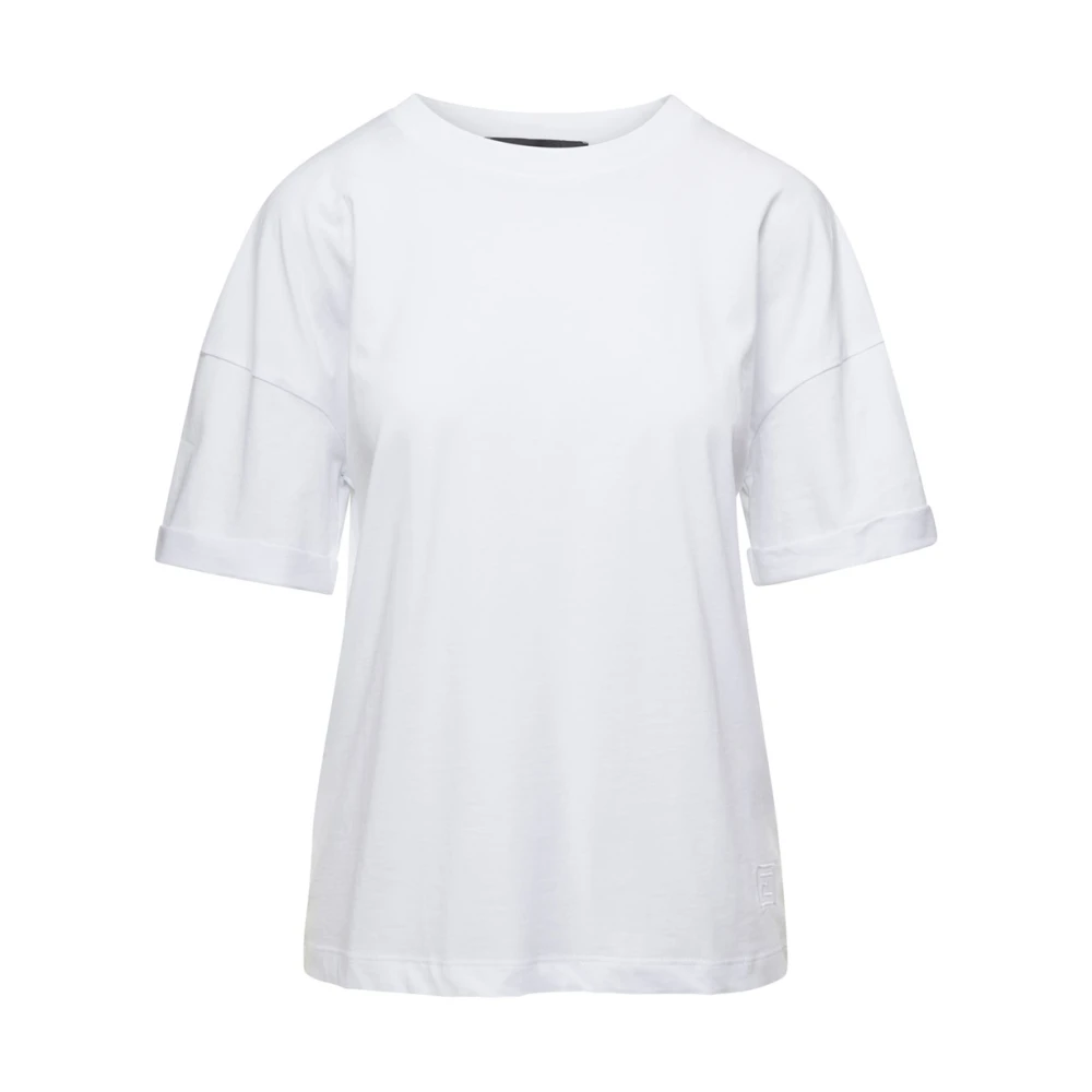 Federica Tosi Witte Crewneck T-Shirt Polos White Dames