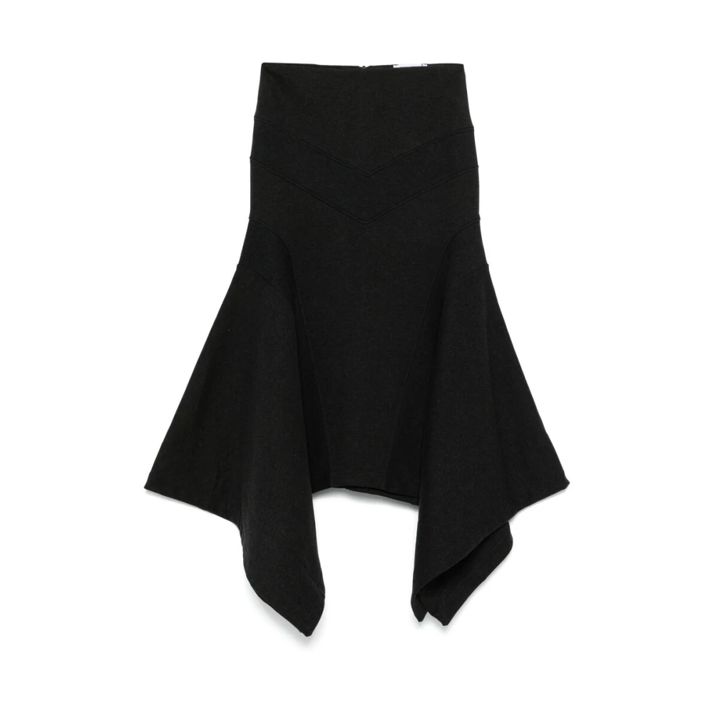 The Attico Zwarte Rok met Zakdoekzoom Black Dames