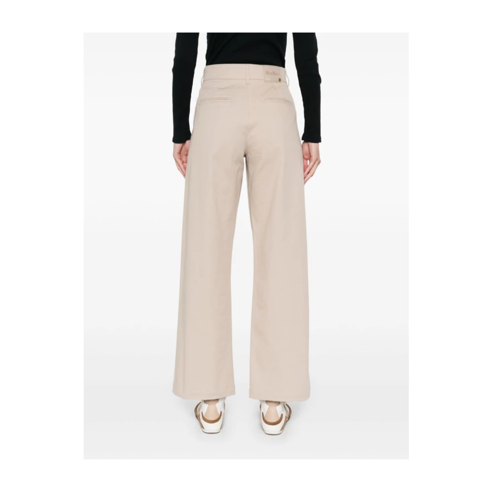 Max Mara Beige Broek Elegant Katoenmix Beige Dames