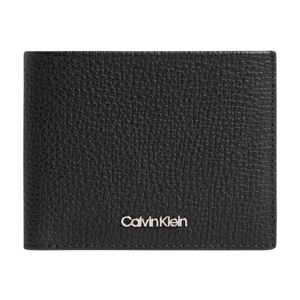 Calvin Klein Snygg Läderplånbok med Rikligt med Förvaringsutrymme Black, Herr
