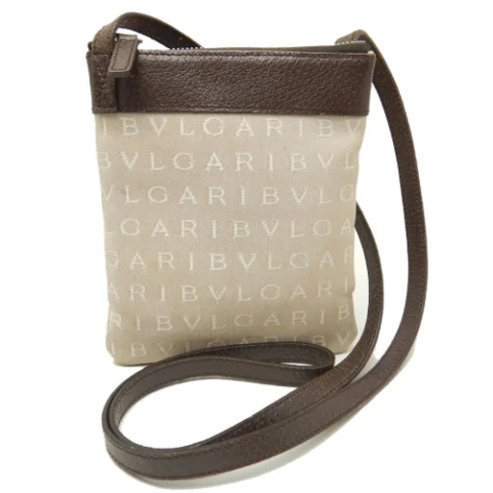 Bvlgari Vintage Pre-owned Fabric shoulder-bags Beige Dames