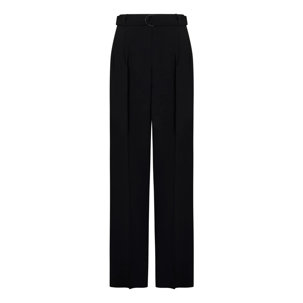 Max Mara Zwarte elegante broek met taille riem Black Dames