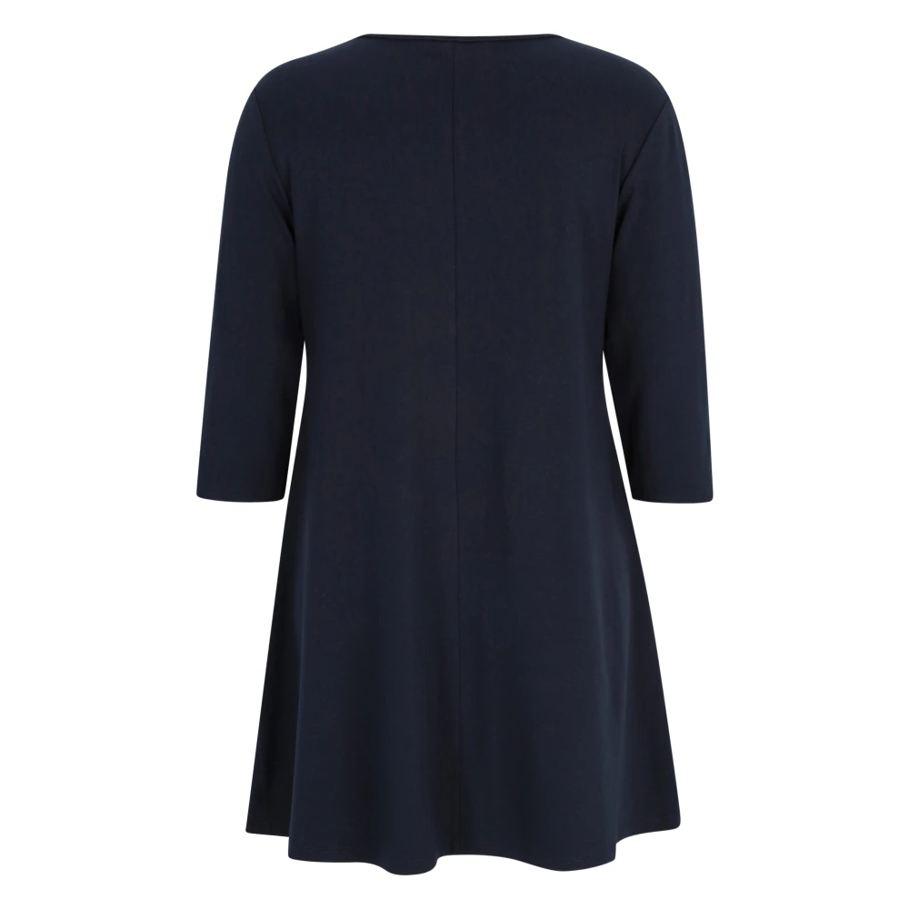 Doris S Uitlopend Lang Shirt met Rits Detail Blue Dames