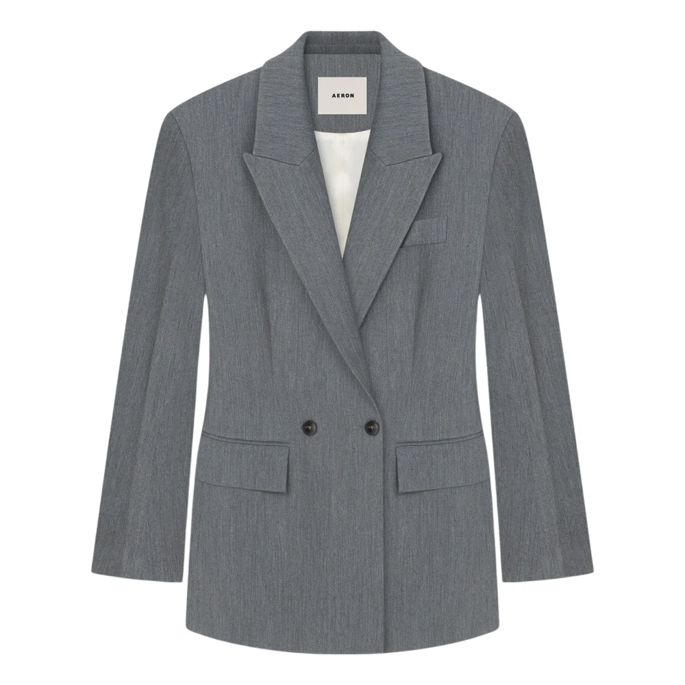 Aeron Boxy Shoulder Blazer Gray Dames