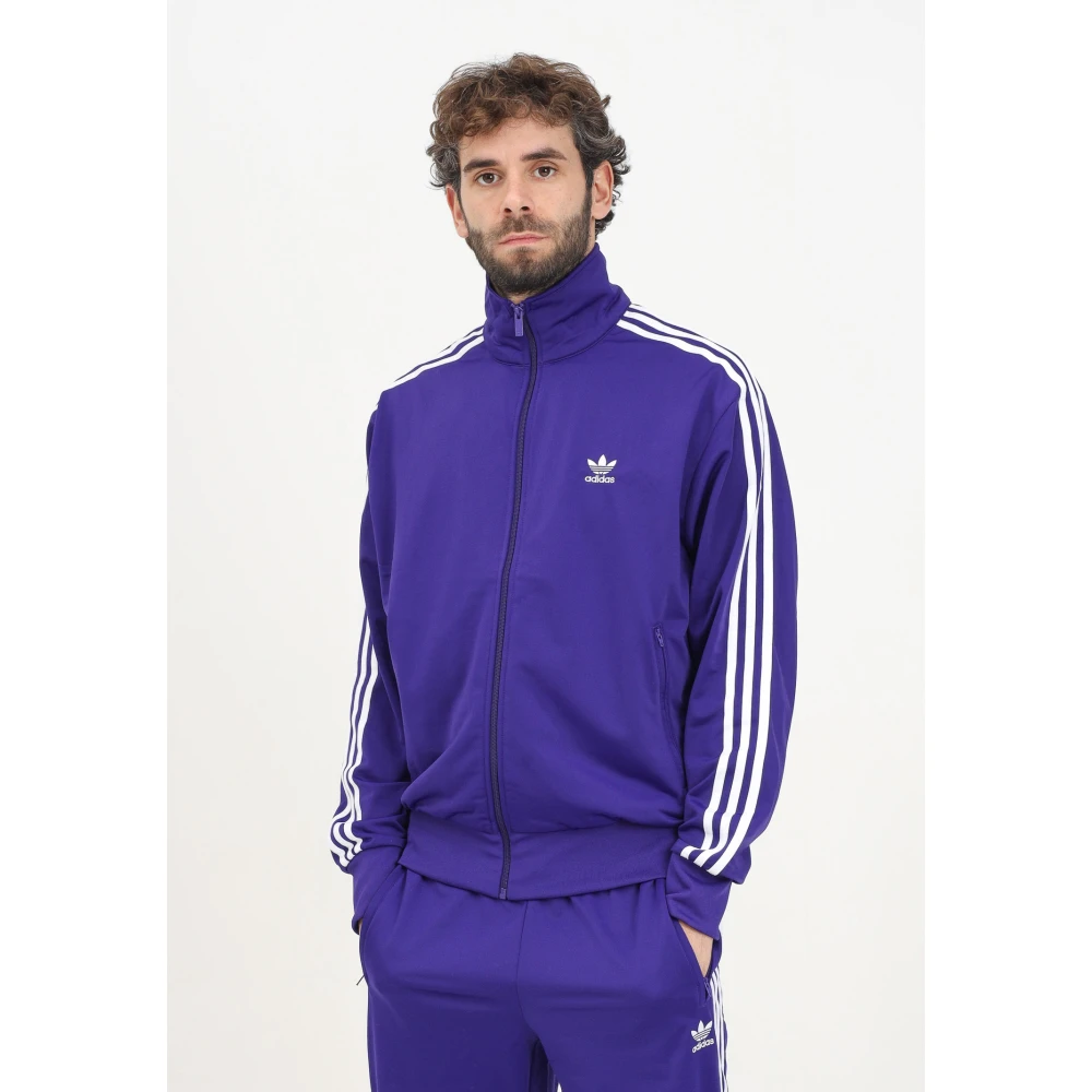 adidas Originals Paarse Firebird Rits Sweater Purple Heren