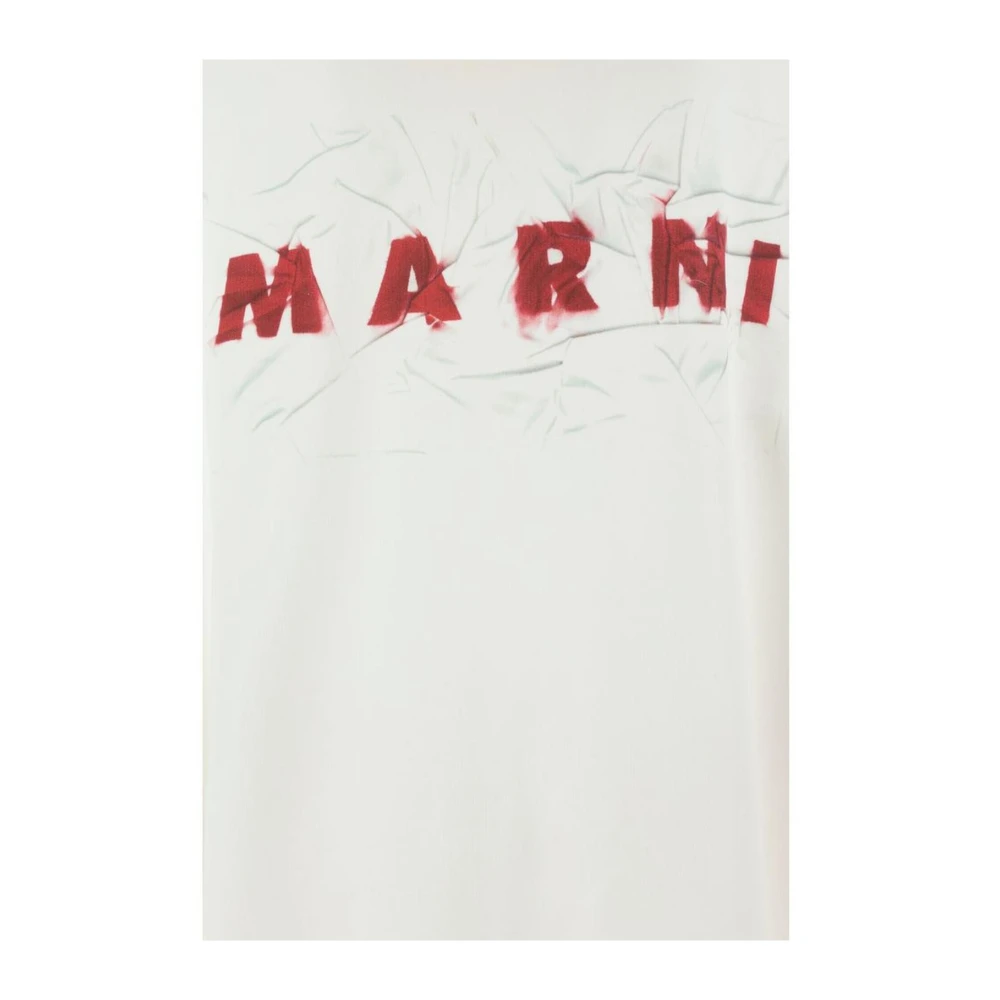 Marni Katoenen Hoodie met Kangoeroezak White Heren