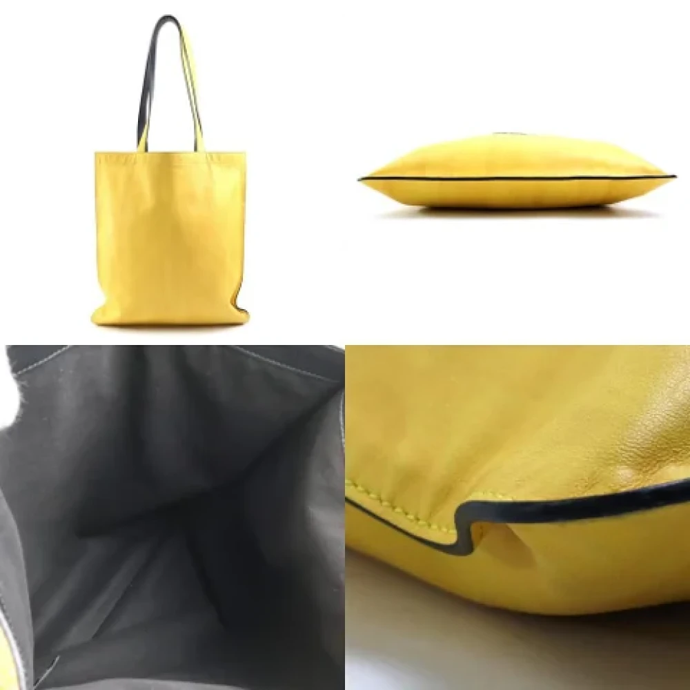 Fendi Vintage Pre-owned Leather shoulder-bags Yellow Heren