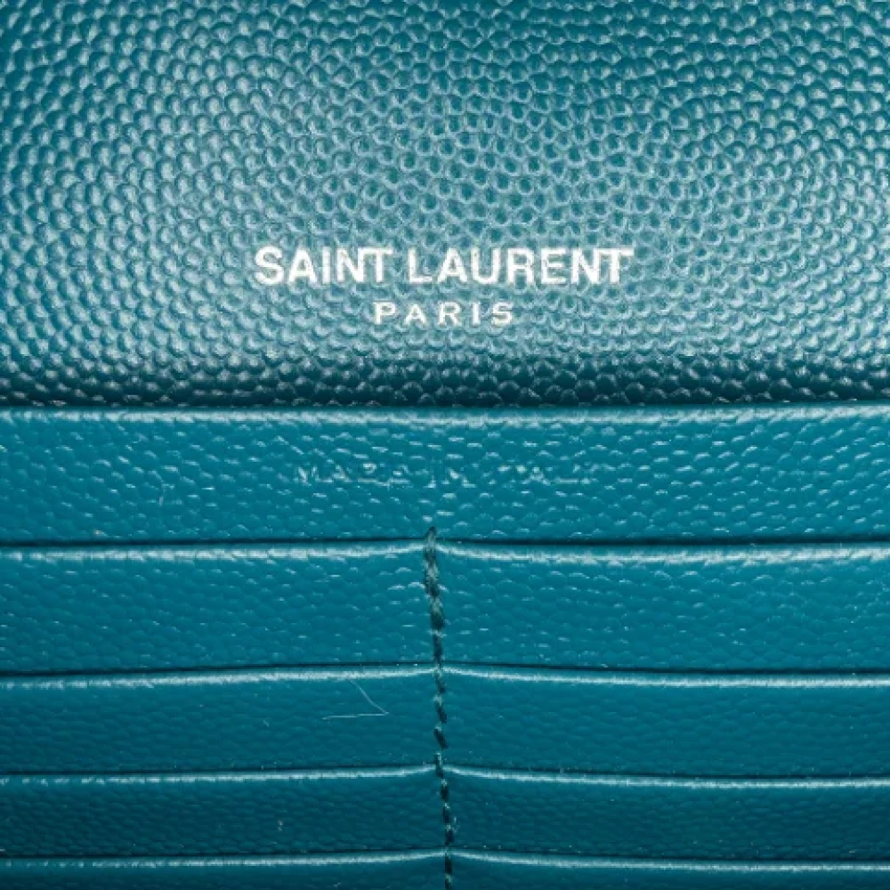 Yves Saint Laurent Vintage Pre-owned Leather shoulder-bags Blue Dames