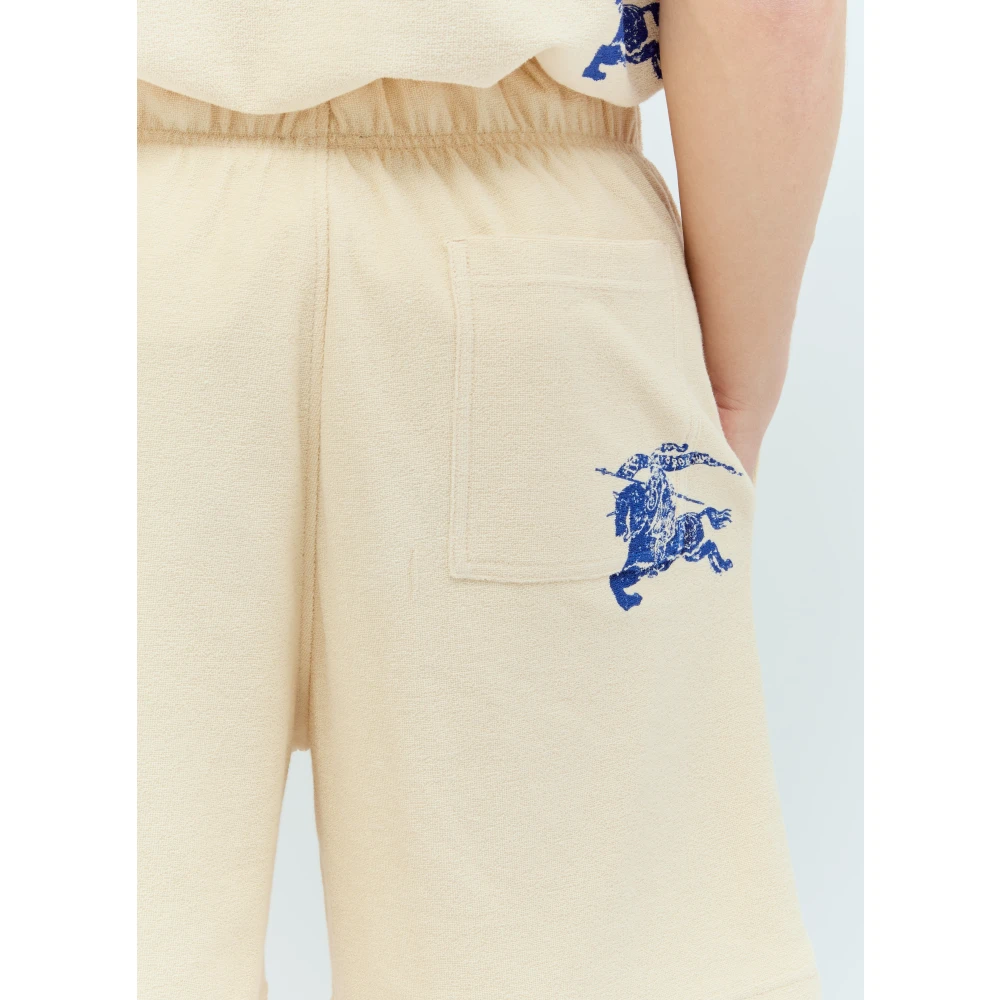 Burberry Badstof Shorts met achter EKD-print Beige Heren