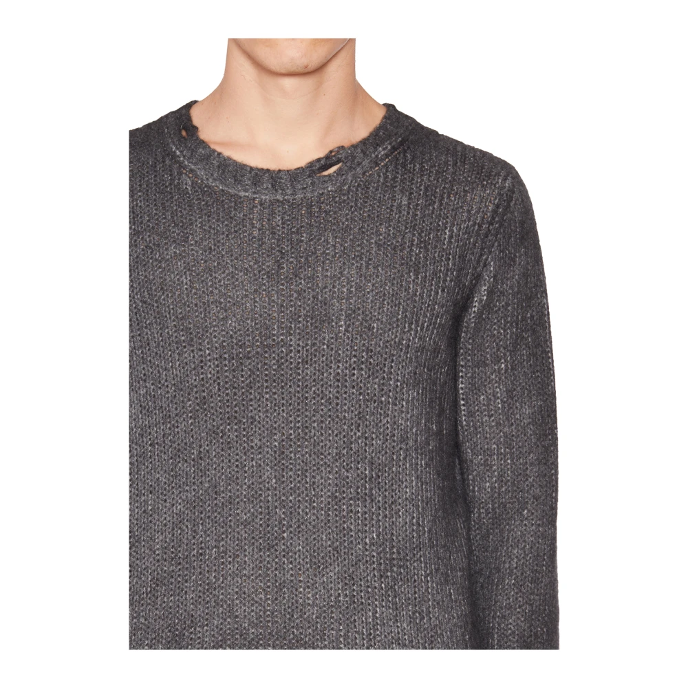 Avant Toi Vernielde Crewneck Sweater Black Heren