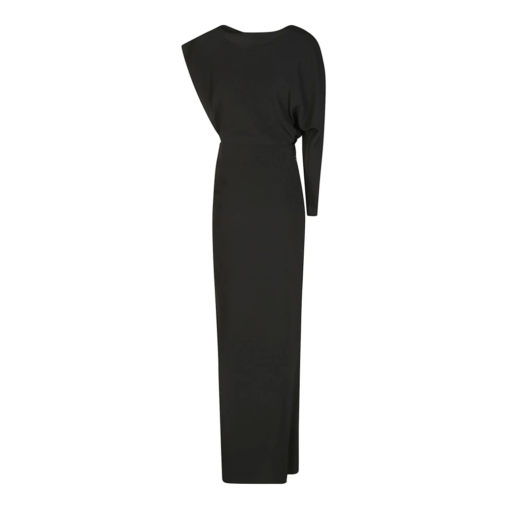REV Een-Schouder Lange Jurk Black Dames