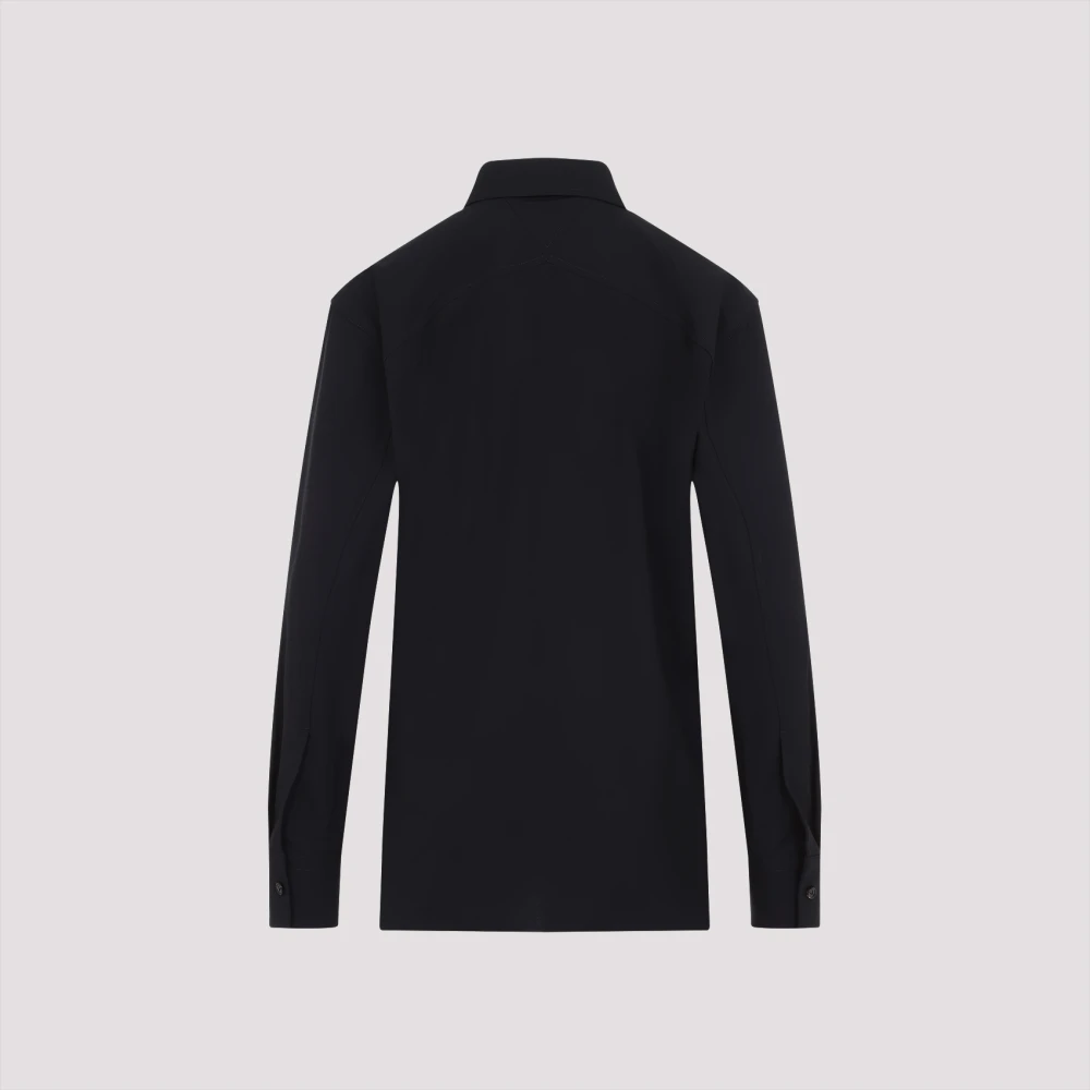 Bottega Veneta Middernacht Blauw Fijn Wollen Overhemd Blue Dames