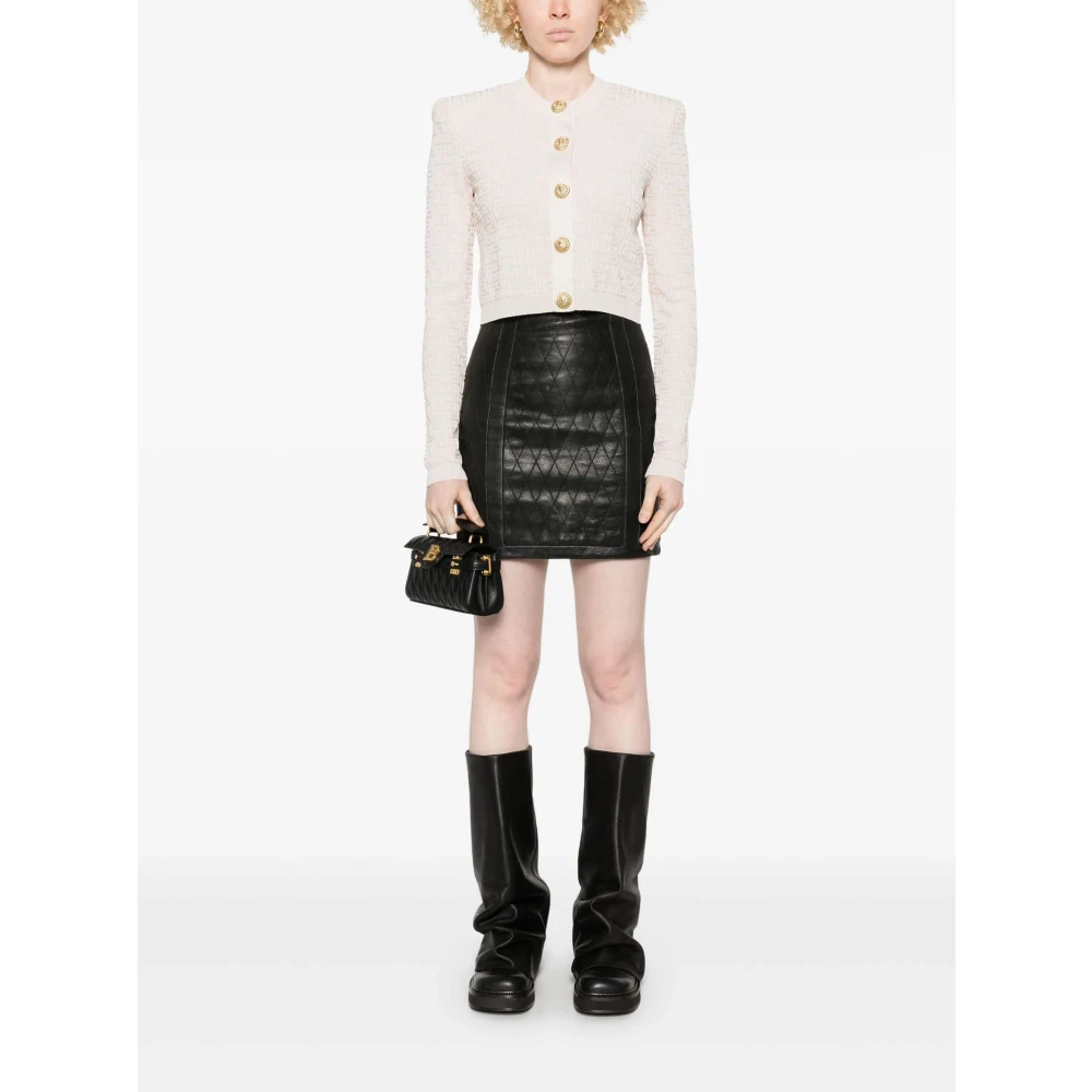 Balmain Labyrinth Knit Cardigan Beige Dames