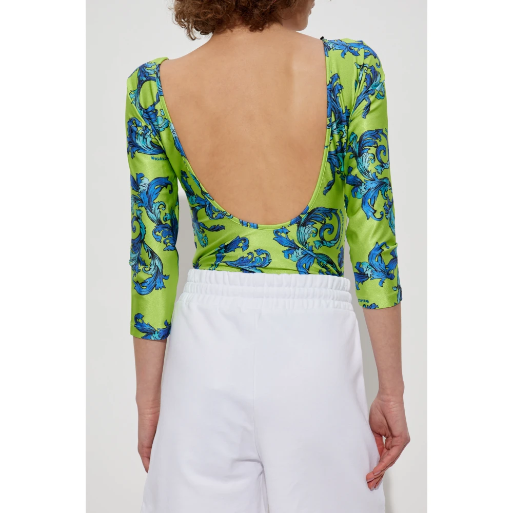 Versace Jeans Couture Lichaam met Barocco-print Green Dames