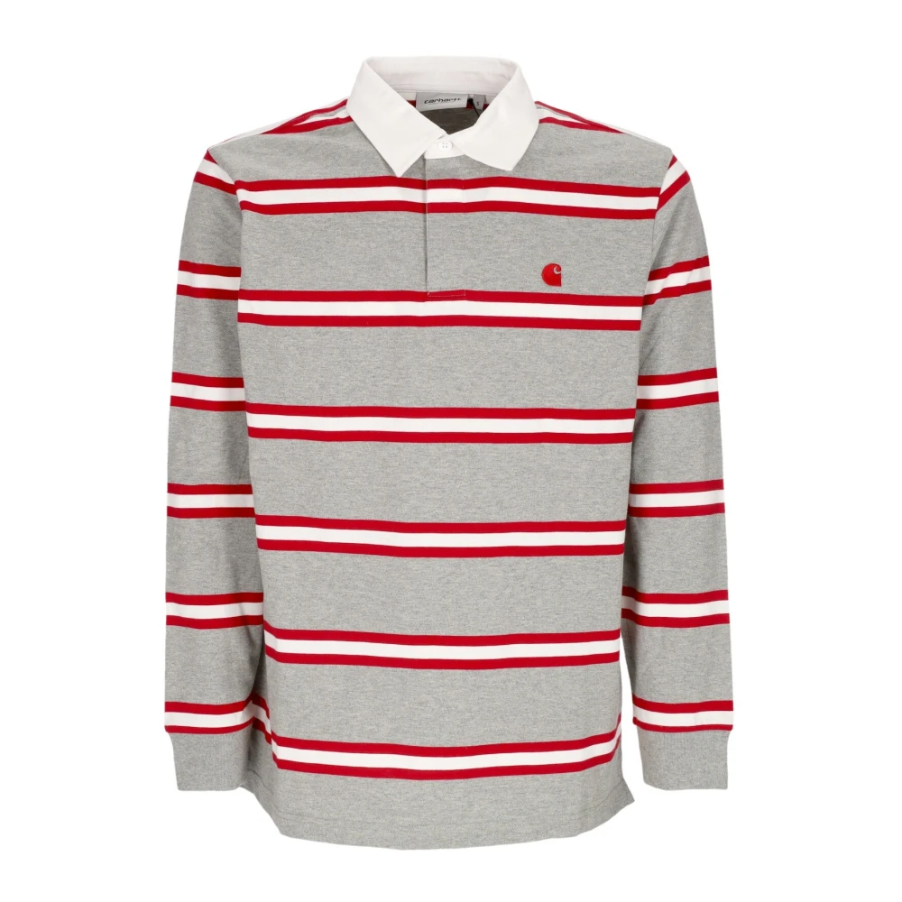 Carhartt WIP Lange Mouw Polo Rugby Shirt Grijs Multicolor Heren
