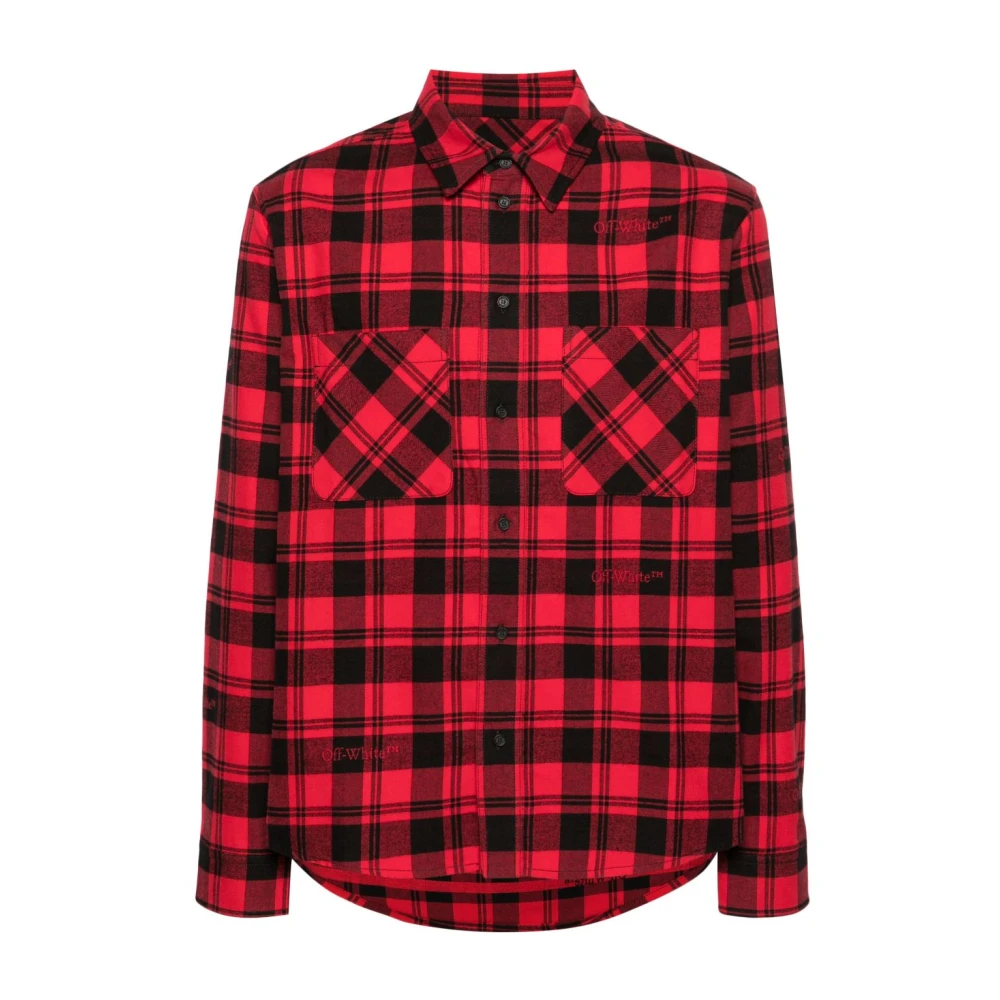 Off White Casual Shirts Red Heren