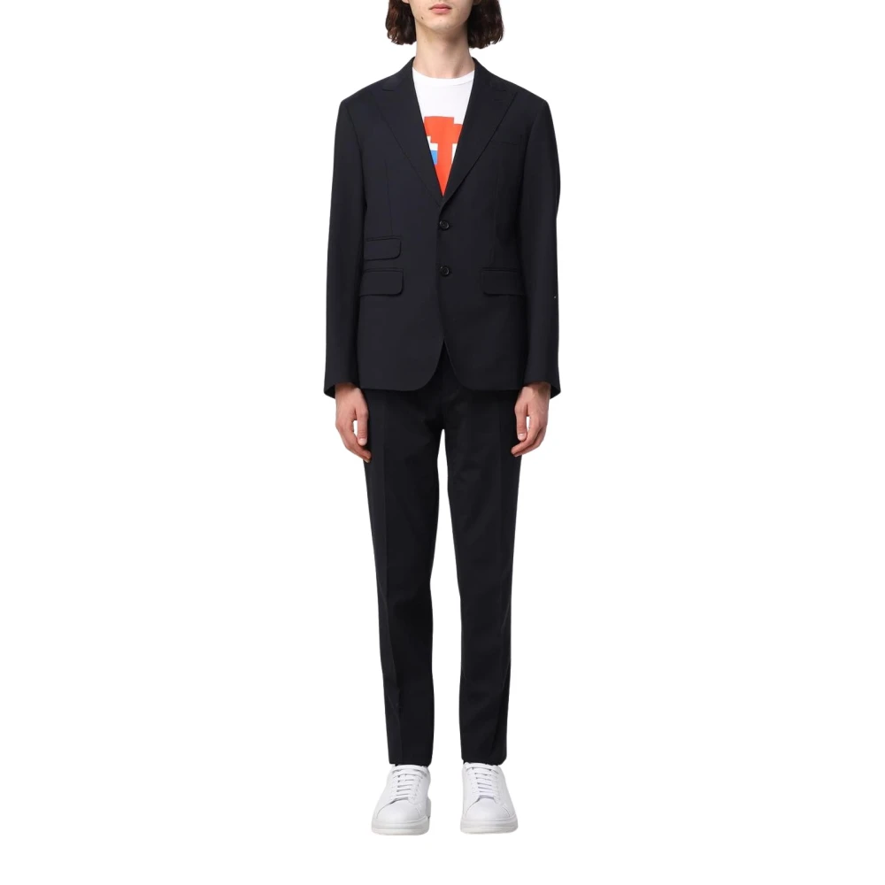 Dsquared2 Men's Blue Single Breasted Suits, Xl, Slimfit Wool Suit Twopiece