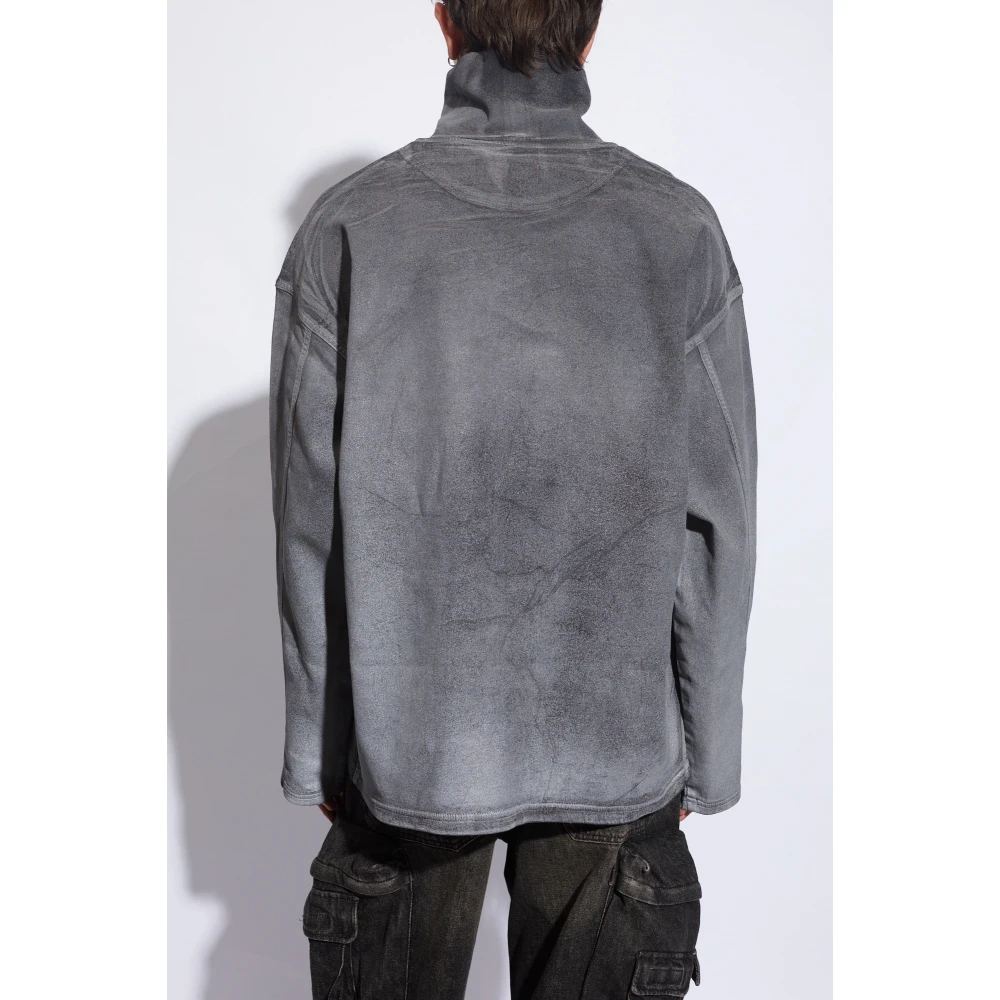 Diesel Reflecterende sweatshirt D-Nlabelcol-S Gray Heren