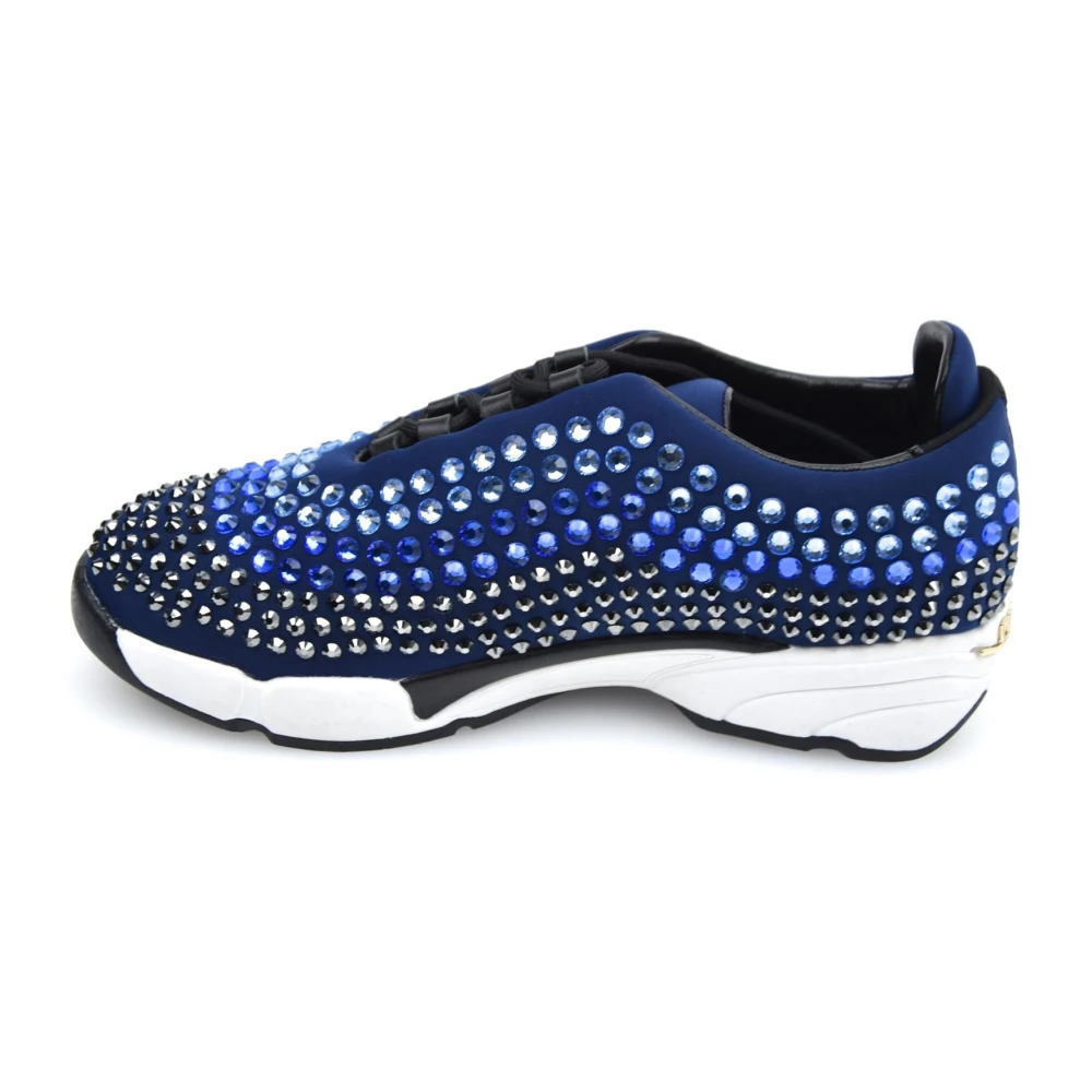 Pinko Neopreen Strass Sneaker Degrade Dames Schoenen Blauw