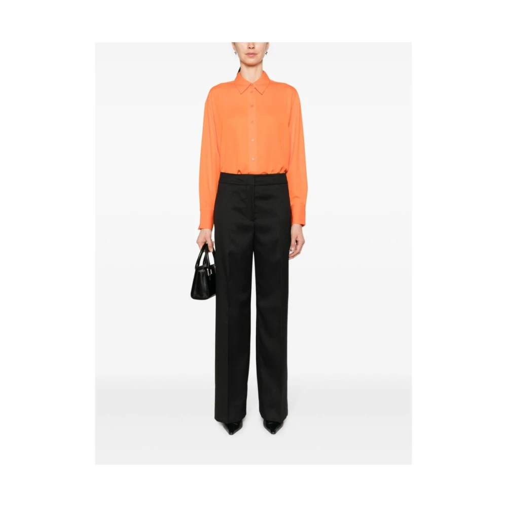 Calvin Klein Wortel Oranje Gerecycled Polyester Overhemd Orange Dames