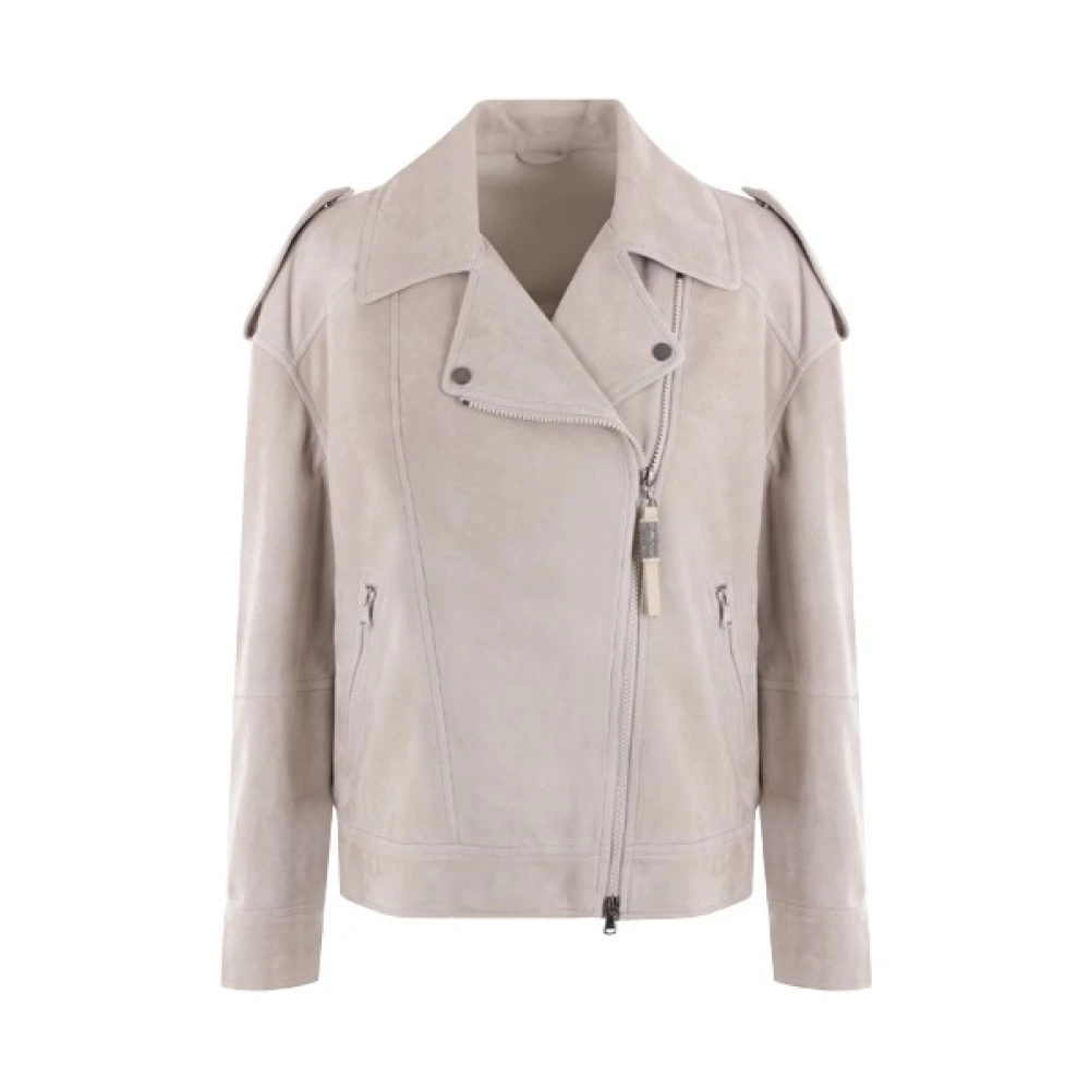 Jackets > Leather Jackets - - Brunello Cucinelli - Modalova