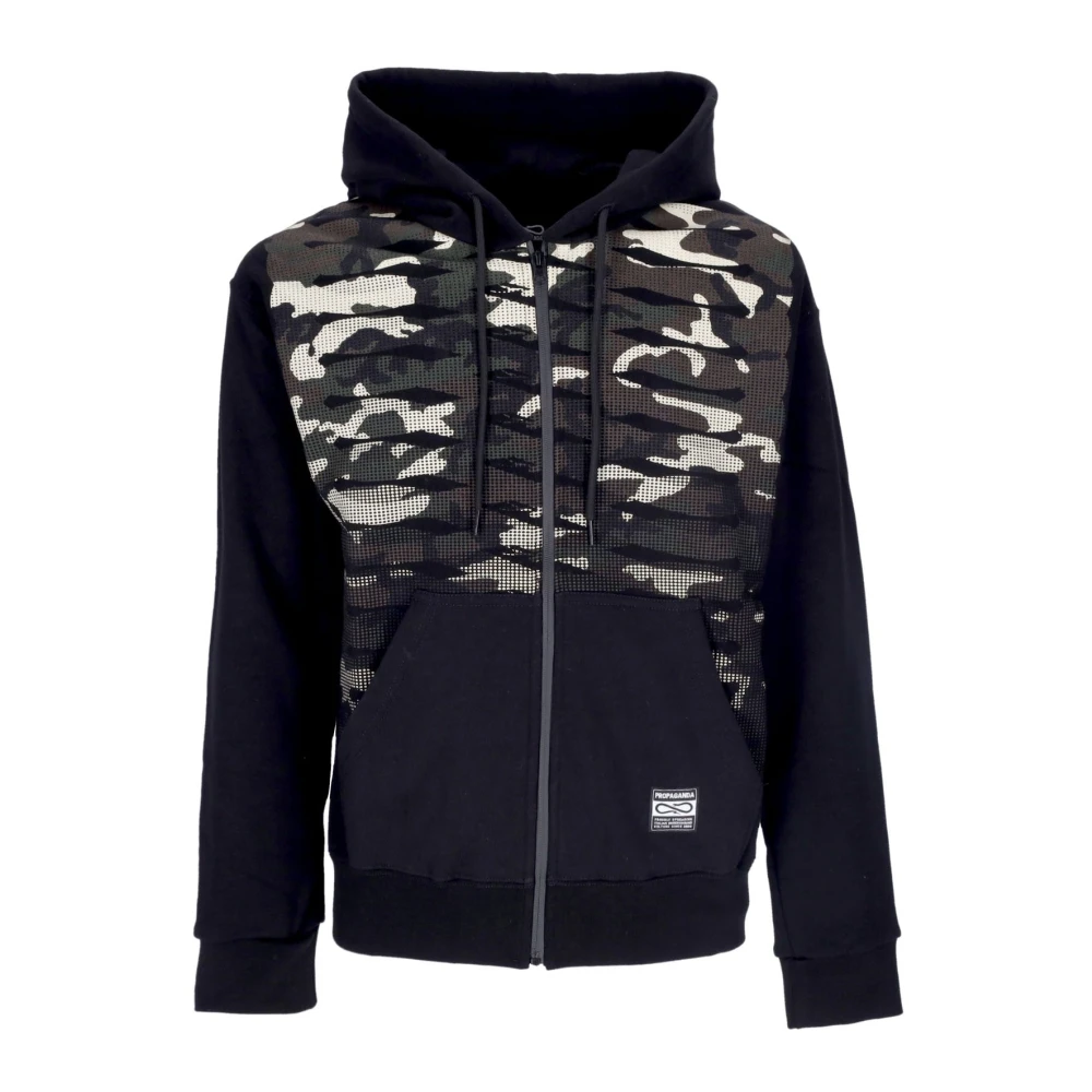Propaganda Zwarte Camo Rits Hoodie Lange Mouw Black Heren