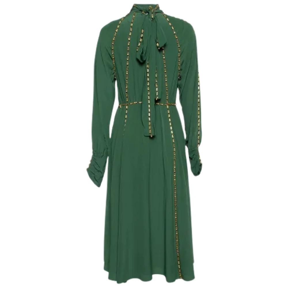 Burberry Vintage Pre-owned Silk dresses Green Dames