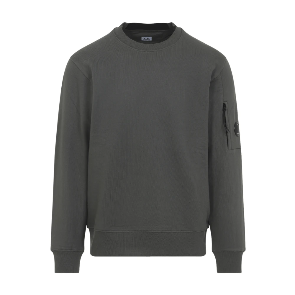 C.p. Company Men's Gray Sweatshirts, S, Fleece Lens Sweatshirt