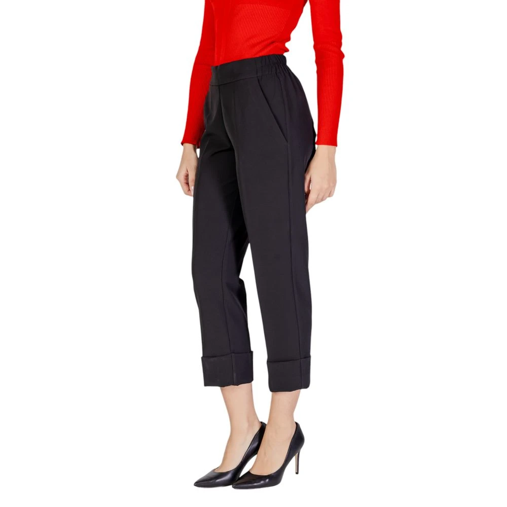 Sandro Ferrone Zwarte Polyester Jeans & Broek Black Dames