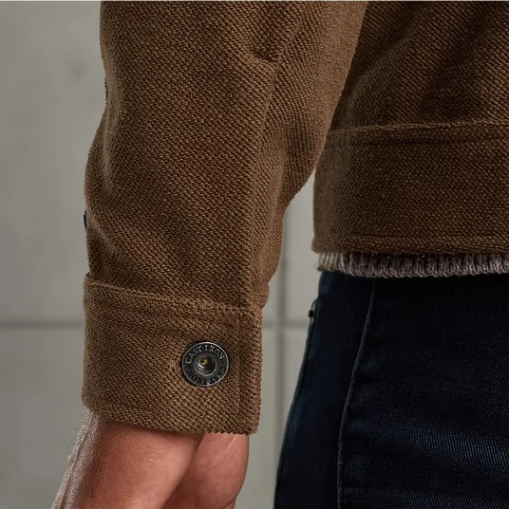 Cast Iron Deluxe Twill Jersey Knoopjas Brown Heren