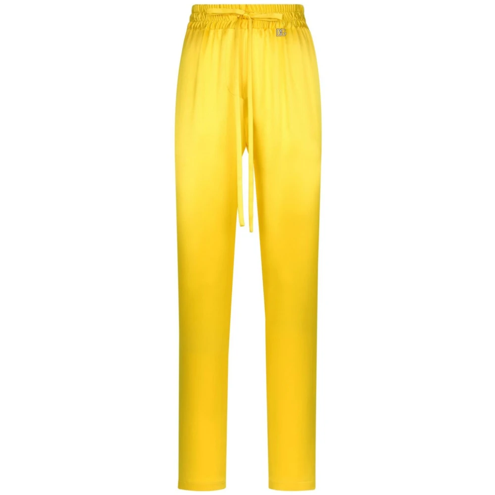 Dolce & Gabbana Slim-Fit Straight Trousers Yellow Dames