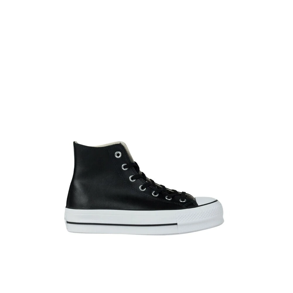 Converse Chuck Taylor All Star Platform Leather High-Top Sneakers Black, Dam