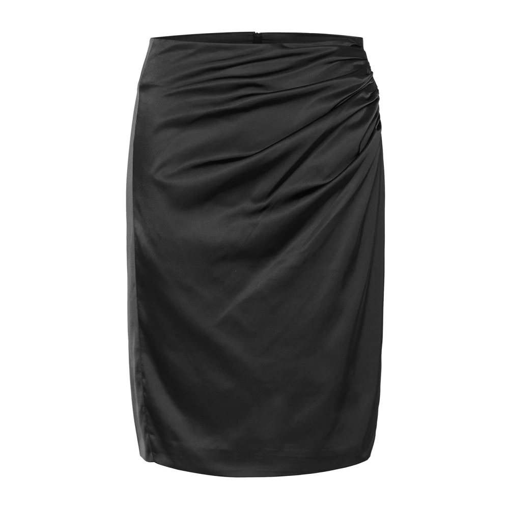 InWear Zwarte gedrapeerde rok met hoge taille Black Dames