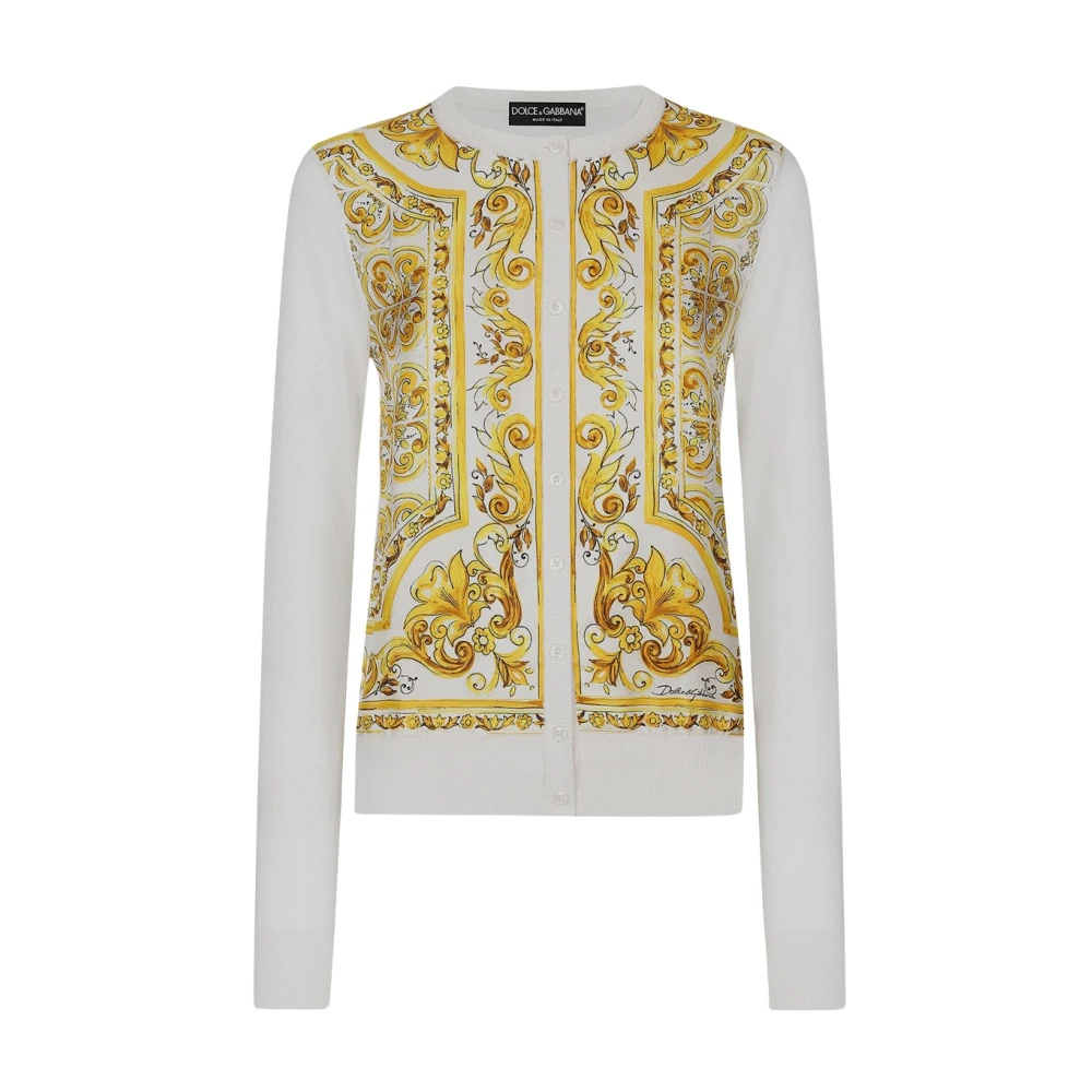 Dolce & Gabbana Zijden Cardigan Print Multicolor Dames