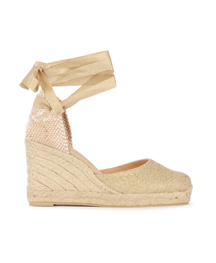 sandale-compensee-en-toile-doree-modele-carina