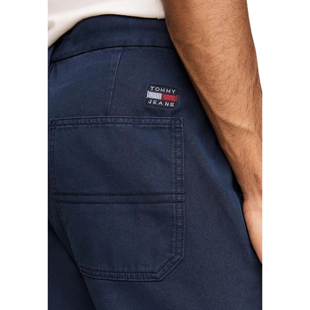 Tommy Hilfiger Blauwe Chino Broek van Katoen Twill Blue Heren
