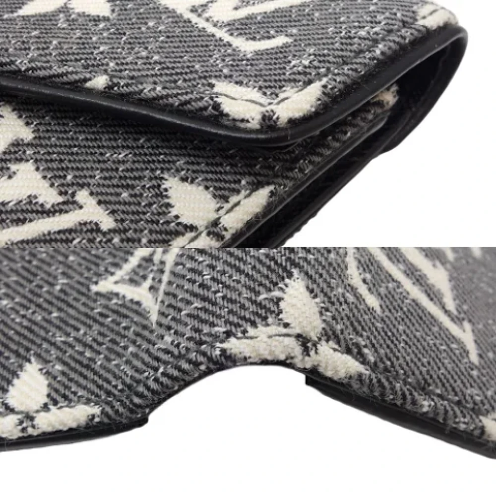 Louis Vuitton Vintage Pre-owned Denim wallets Black Dames