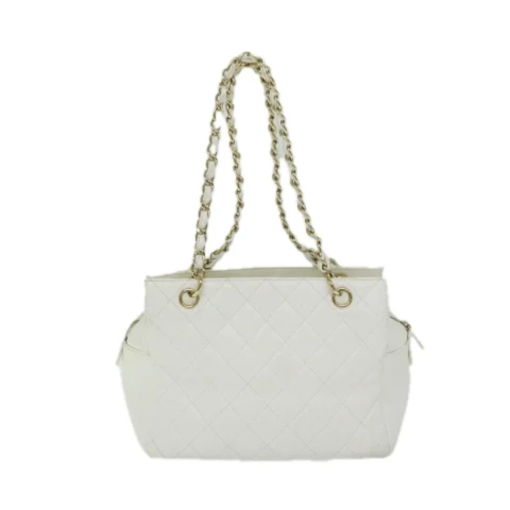 Chanel Vintage Pre-owned Leather chanel-bags White Dames