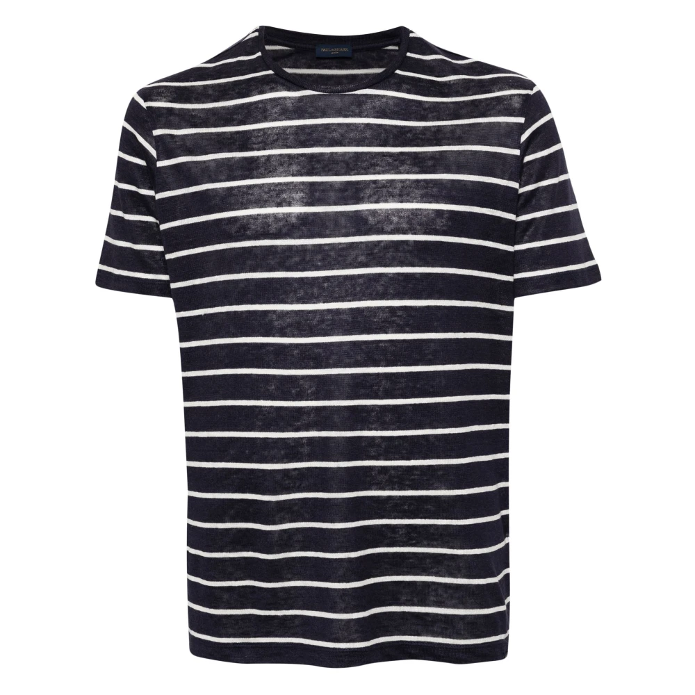 PAUL & SHARK Blauwe Linnen Lange Mouw Casual Shirt Blue Heren