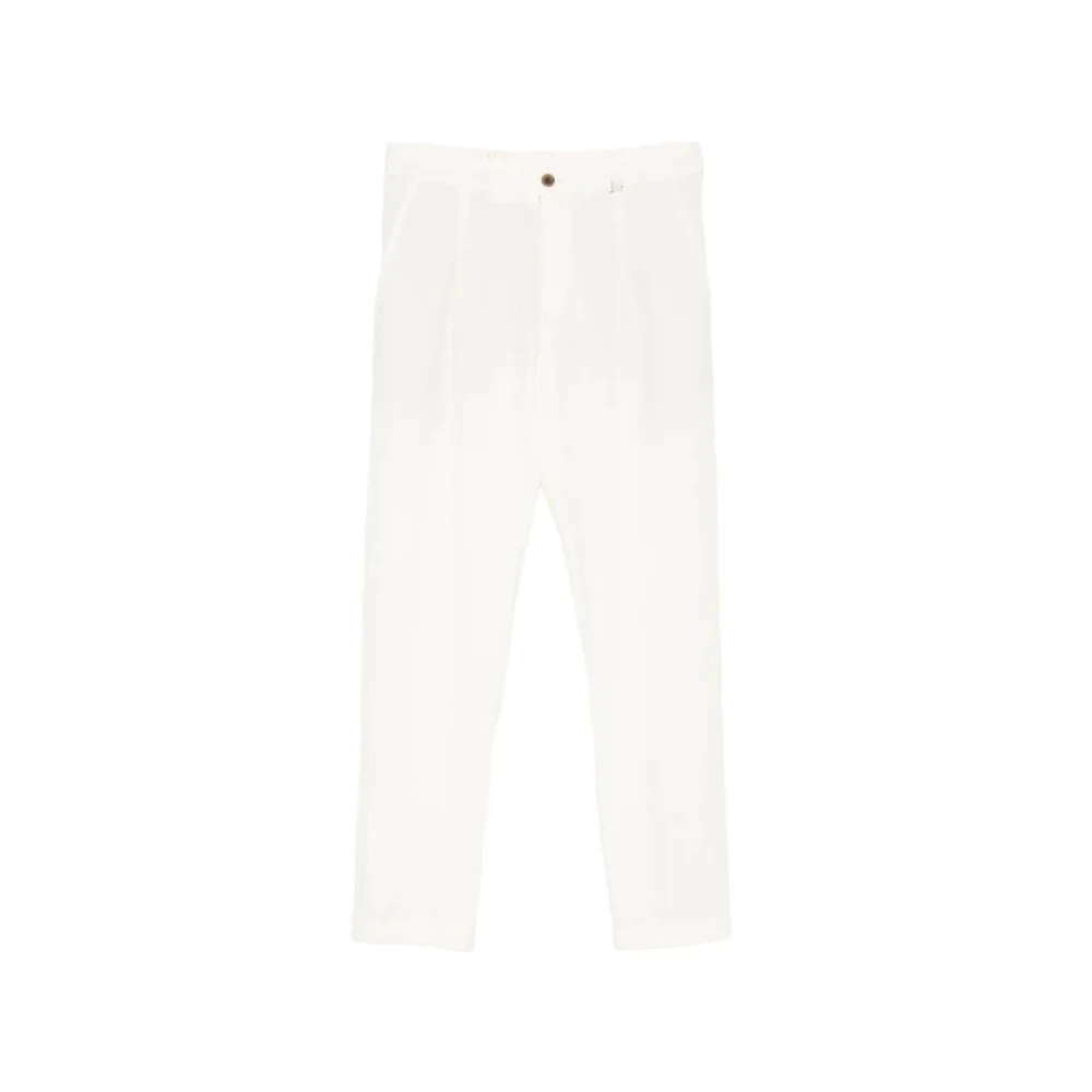 Myths Men's White Pleated Trousers - Straight Trousers - L - Trousers