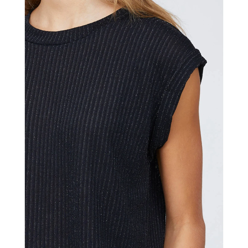 Sisters Point Lange Mouw Top in Stijl Low-381 Black Dames