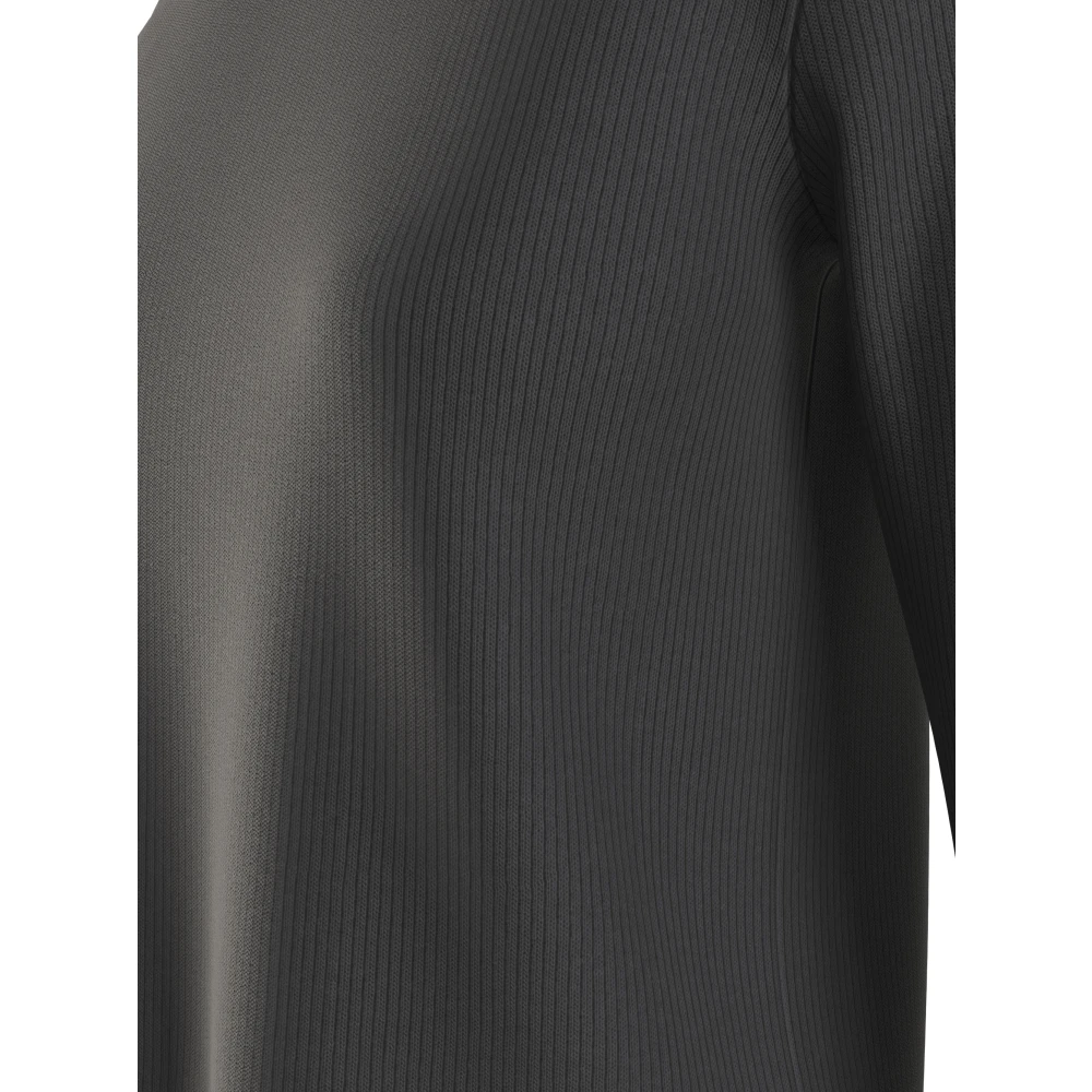 Calvin Klein Zwarte Sweaters Slim Fit Ronde Hals Black Dames